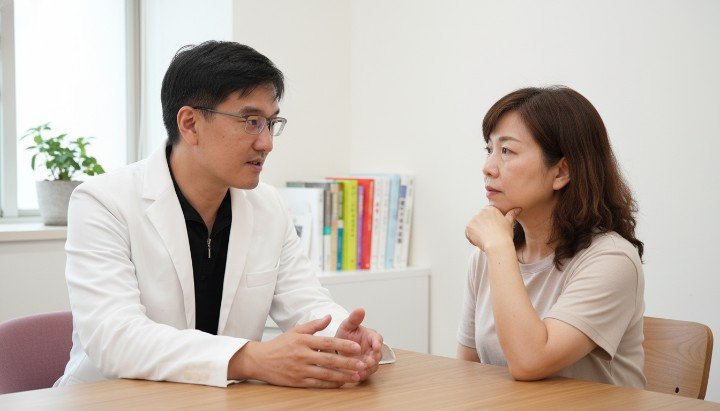 醫師解析手術原理與消除眼袋推薦 診間諮詢專業術後消除眼袋推薦 醫美診所環境展示消除眼袋推薦 局部特寫眼周保養消除眼袋推薦