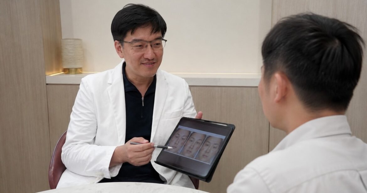 V臉療程效果與注意事項心得的說明文字，展示療程前後效果