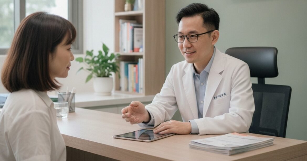 吳芮醫師仔細解說無痕筋膜拉提的線材選擇與治療原理。